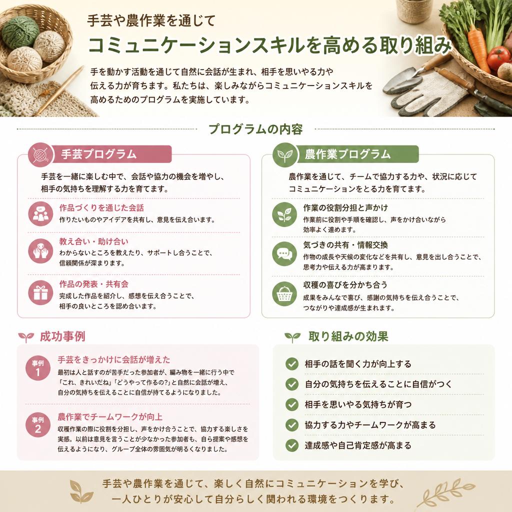 コミュニケーションスキル向上のための支援